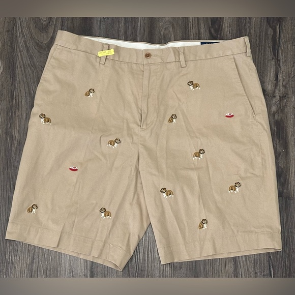 Polo Ralph Lauren Other - Men’s Polo Ralph Lauren Brown Embroidered Dogs Chino Stretch Shorts- 38
